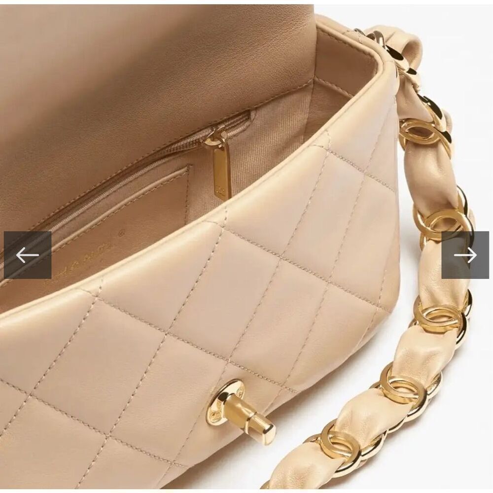 Chanel 24K Small Flap Bag Beige Quilted with CC Strap - Picture 16 of 16